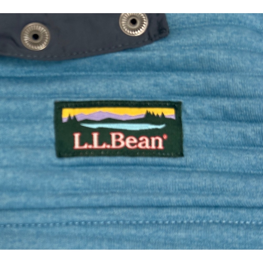 LL Bean Quilted Performance Quart-Zip Women's Sz-M Blue Outdoor Hiking Pullover - Picture 4 of 7